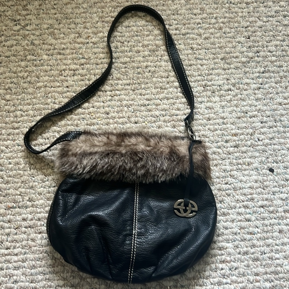 Red by Marc Ecko faux leather/fur top shoulder bag
